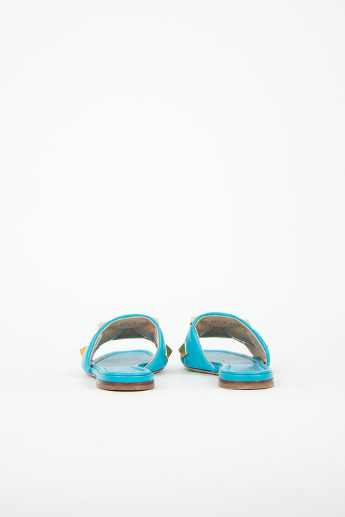 Valentino Leather Roman Stud Slide
