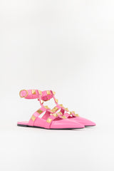 Valentino Leather Roman Stud Flat