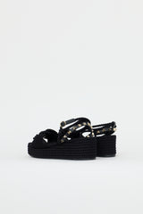 Valentino Rope & Rockstud Platform Sandal