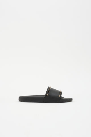 Valentino Rubber Rockstud Slide