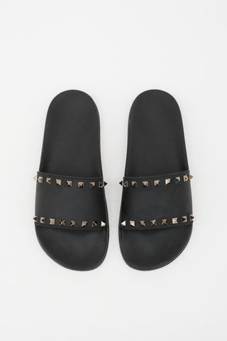 Valentino Rubber Rockstud Slide