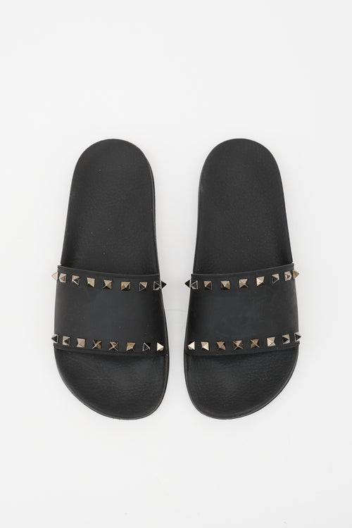 Valentino Rubber Rockstud Slide