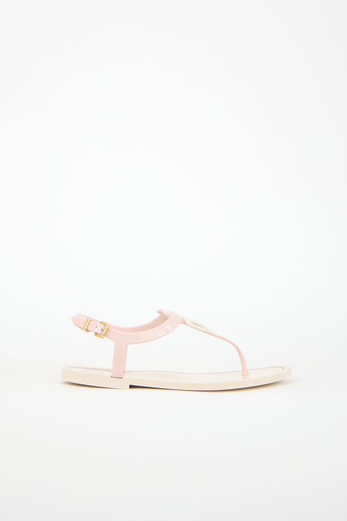Valentino PVC Vlogo T-Strap Sandal