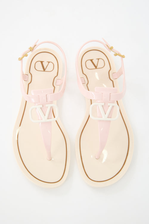 Valentino PVC Vlogo T-Strap Sandal