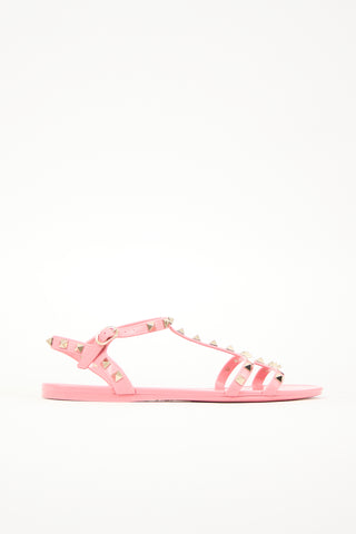Valentino Rubber Rockstud Cage Sandal