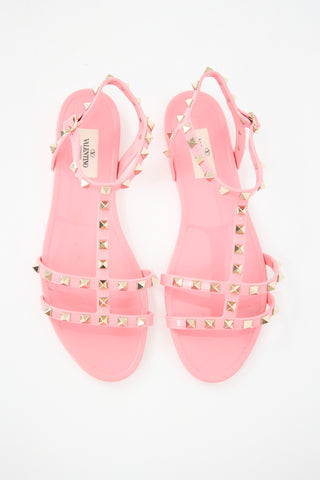 Valentino Rubber Rockstud Cage Sandal