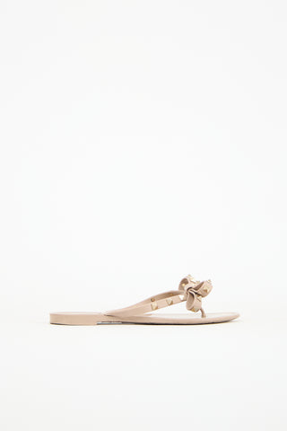 Valentino Rubber Rockstud Thong Sandal