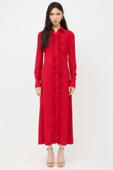 Valentino Ruffled Shirt Dress