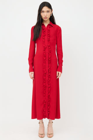 Valentino Ruffled Shirt Dress