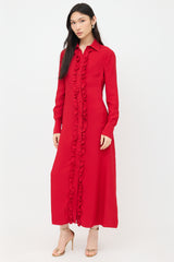 Valentino Ruffled Shirt Dress