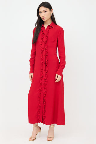 Valentino Ruffled Shirt Dress