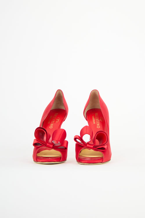 Valentino Satin Bow D'Orsay Heel