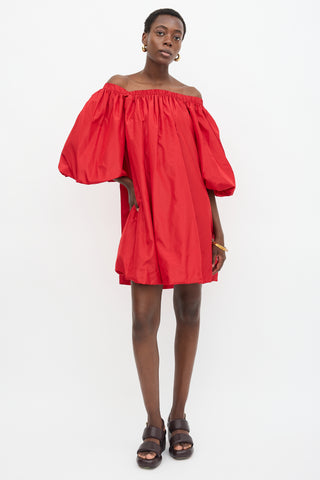 Valentino Silk Off Shoulder Dress