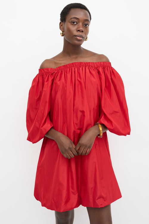 Valentino Silk Off Shoulder Dress