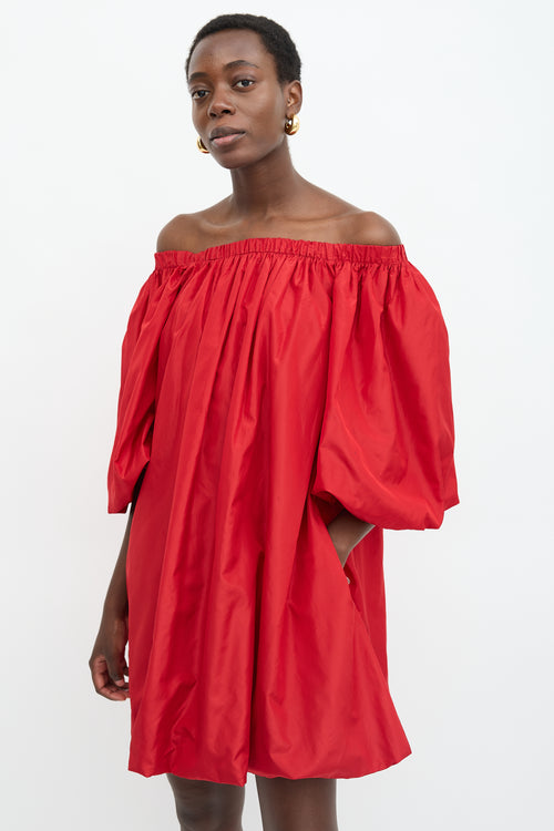 Valentino Silk Off Shoulder Dress
