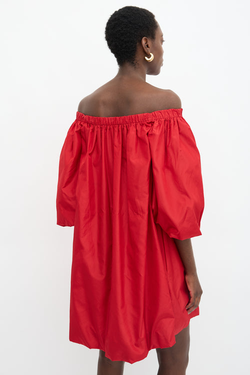 Valentino Silk Off Shoulder Dress