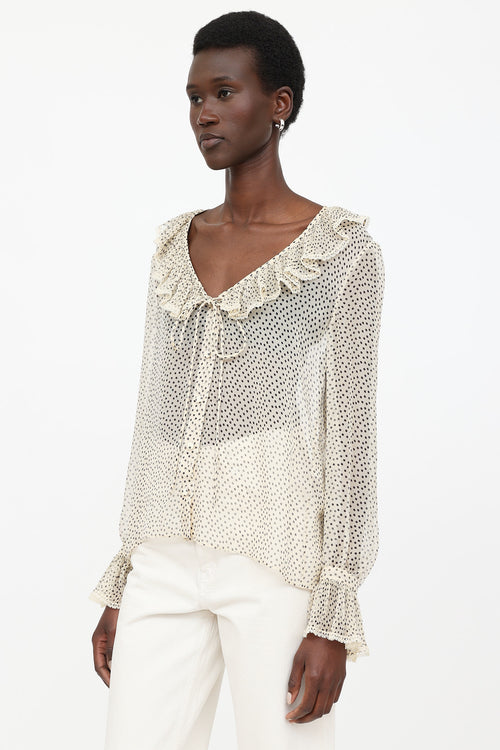 Valentino Silk Sheer Polka Dot Top
