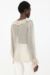 Valentino Silk Sheer Polka Dot Top
