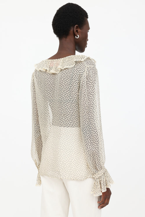 Valentino Silk Sheer Polka Dot Top