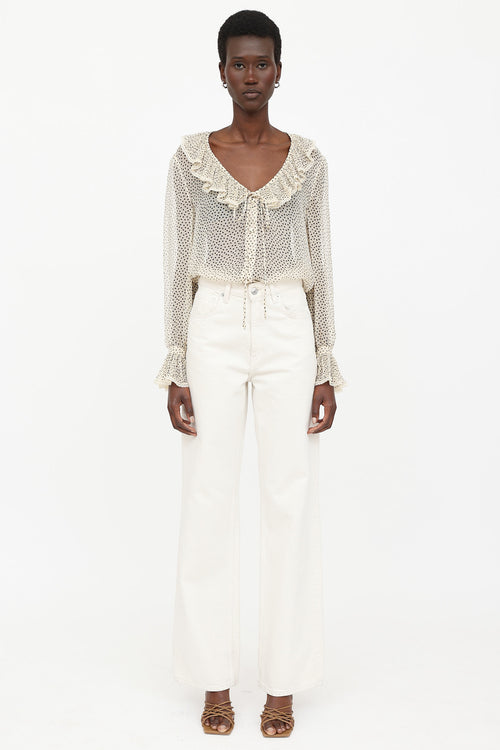 Valentino Silk Sheer Polka Dot Top