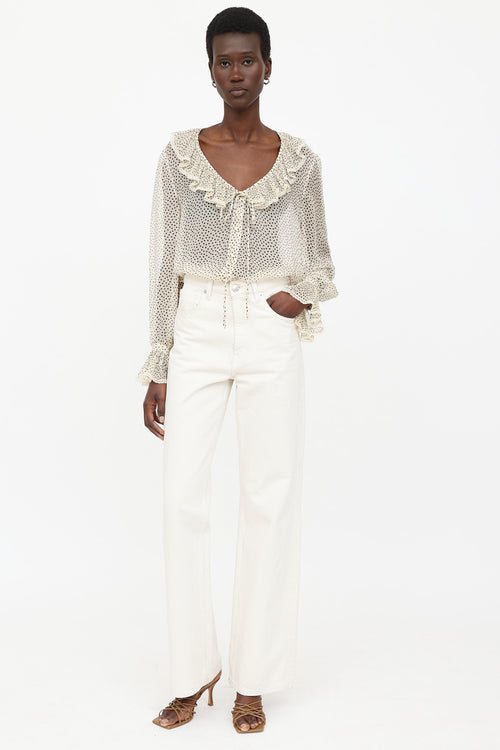 Valentino Silk Sheer Polka Dot Top