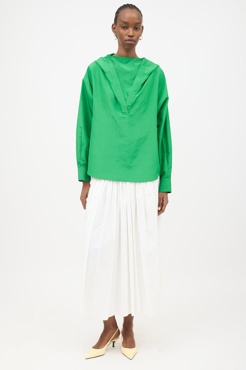 Valentino Silk Taffeta Anorak Blouse