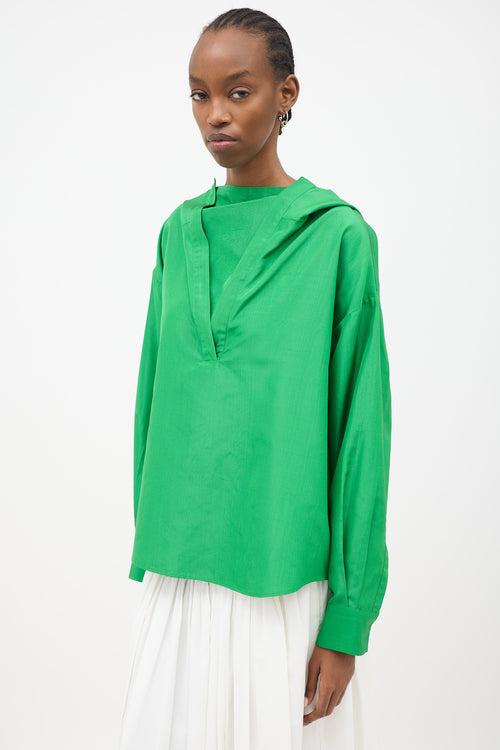 Valentino Silk Taffeta Anorak Blouse