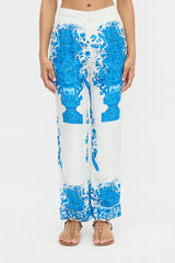 Valentino Silk Floral Straight Leg Pant