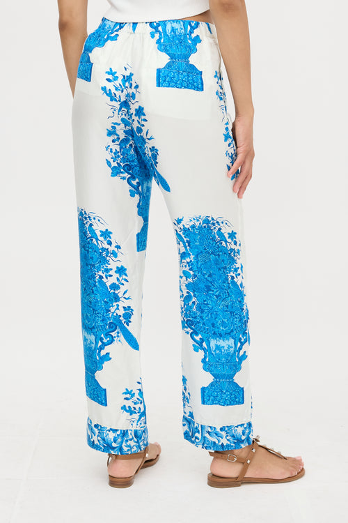 Valentino Silk Floral Straight Leg Pant