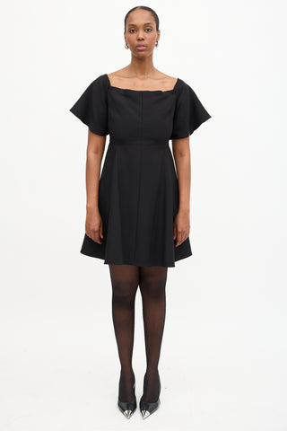 Valentino Silk & Wool Off Shoulder Dress