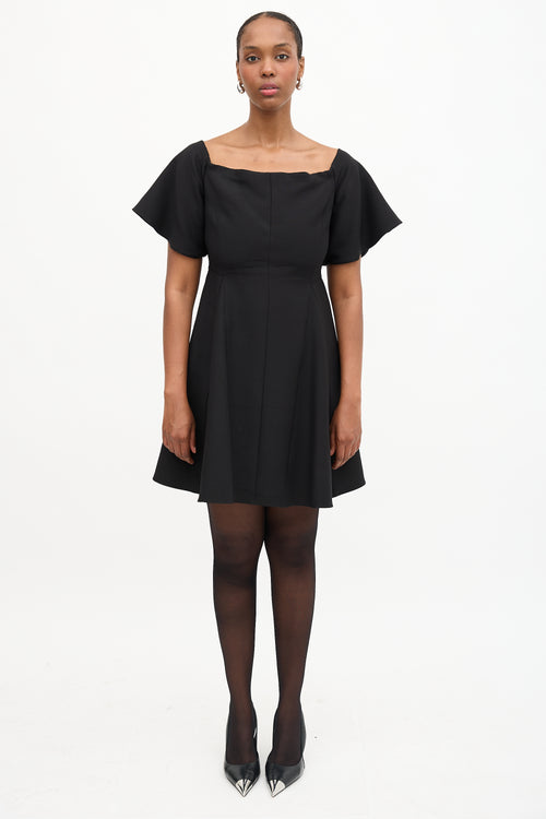 Valentino Silk & Wool Off Shoulder Dress