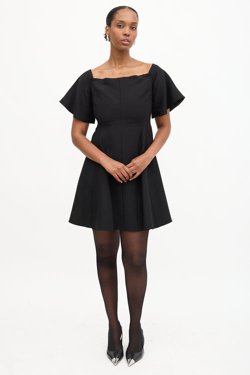 Valentino Silk & Wool Off Shoulder Dress