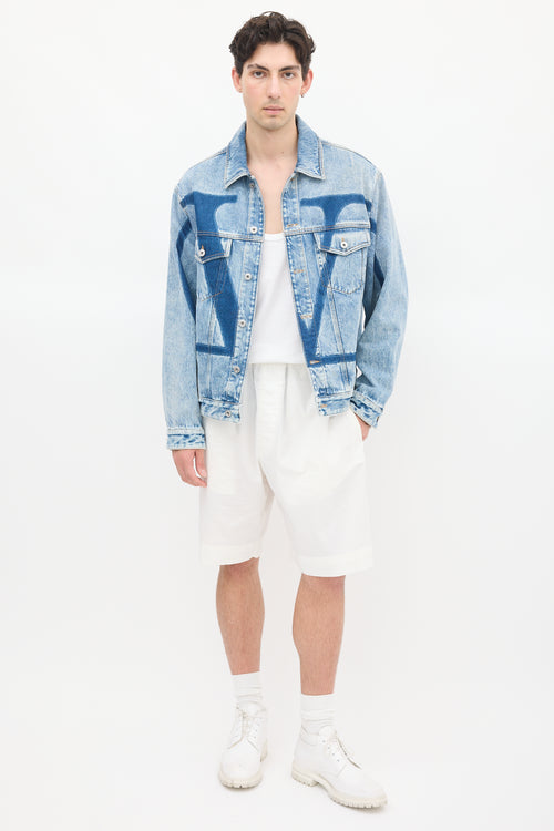 Valentino Stone Wash VLogo Denim Jacket