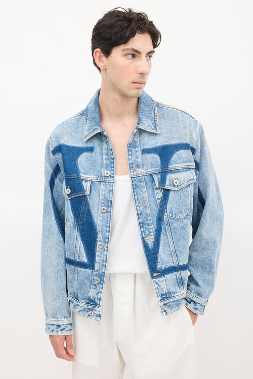 Valentino Stone Wash VLogo Denim Jacket