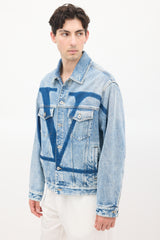 Valentino Stone Wash VLogo Denim Jacket