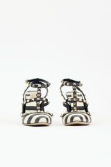Valentino Striped Rockstud Cage Pump