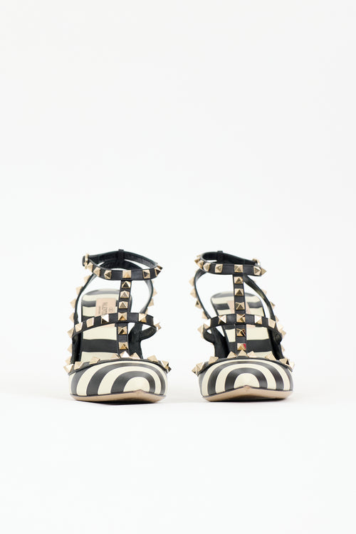 Valentino Striped Rockstud Cage Pump