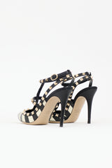 Valentino Striped Rockstud Cage Pump