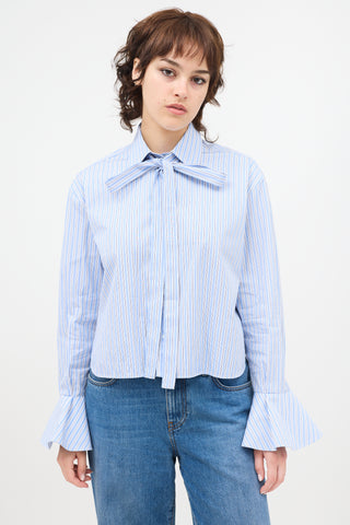 Valentino Striped Cropped Shirt