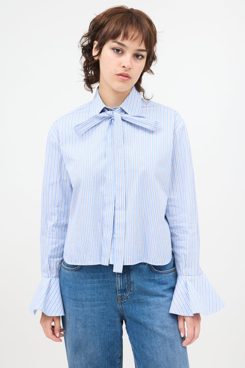 Valentino Striped Cropped Shirt