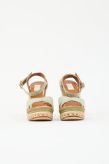 Valentino Suede Espadrille Wedge Sandal