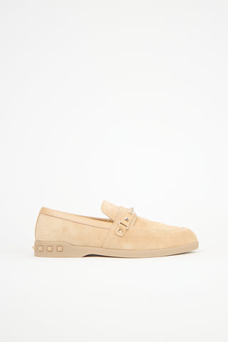 Valentino Suede Leisure Flows Rockstud Loafer