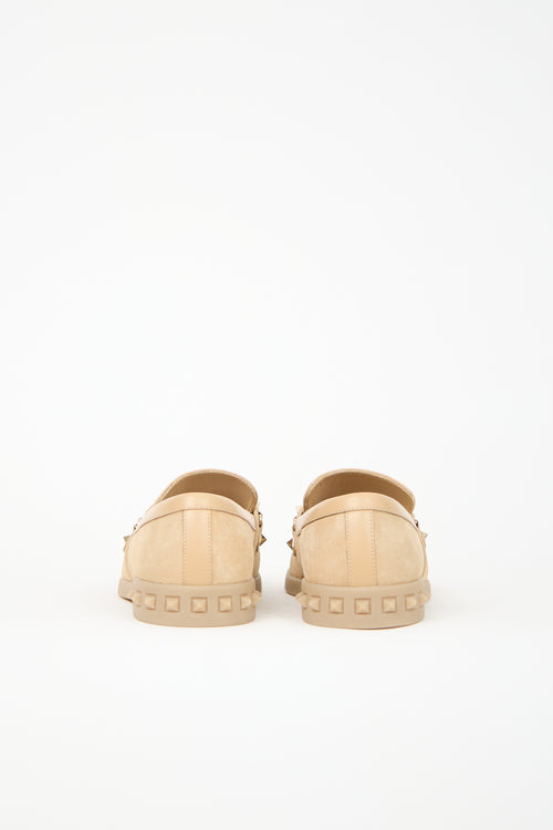 Valentino Suede Leisure Flows Rockstud Loafer
