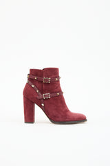 Valentino Suede Rockstud Ankle Boot