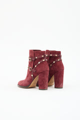 Valentino Suede Rockstud Ankle Boot
