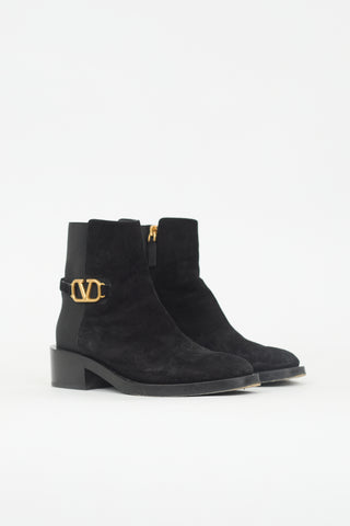 Valentino Suede VLogo Boot