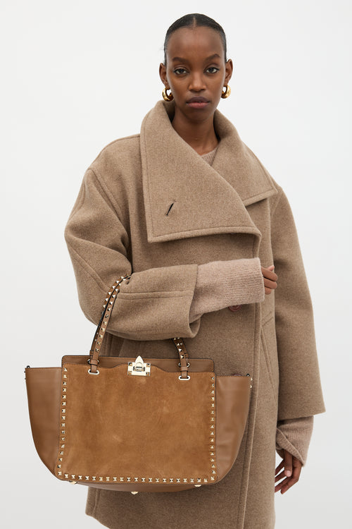 Valentino Suede & Leather Rockstud Tote Bag