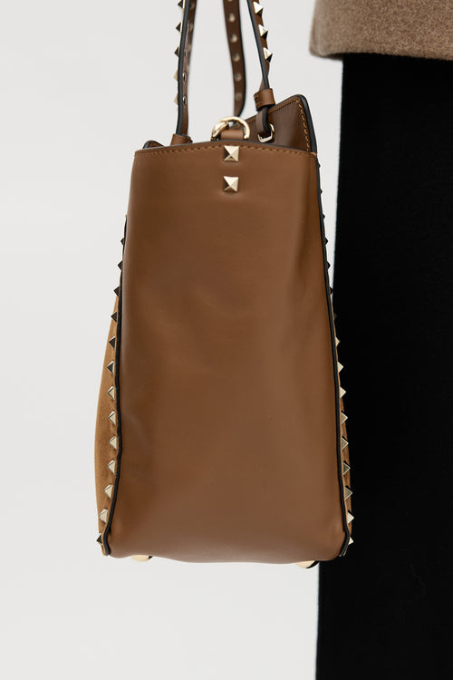 Valentino Suede & Leather Rockstud Tote Bag