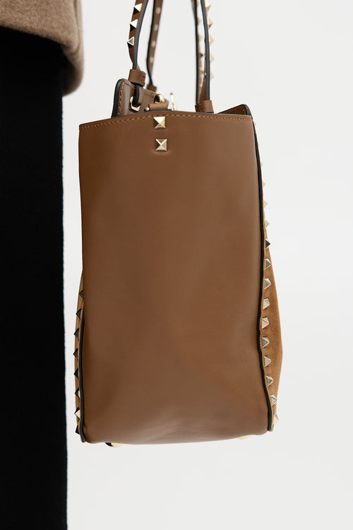 Valentino Suede & Leather Rockstud Tote Bag