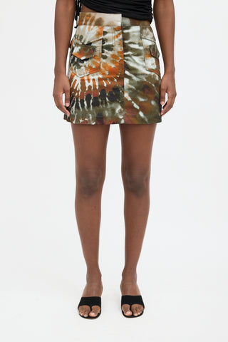 Valentino Tie Dye Cargo Skirt